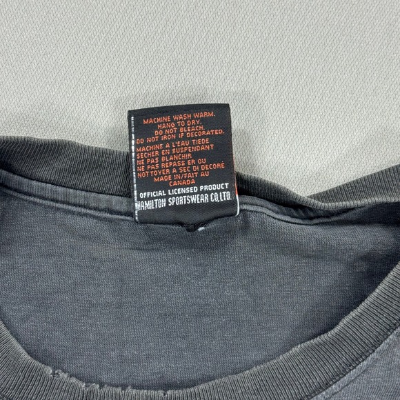 Vintage 90s Harley Davidson T-Shirt Mens XL Black Hamilton Ontario Faded - Picture 8 of 8
